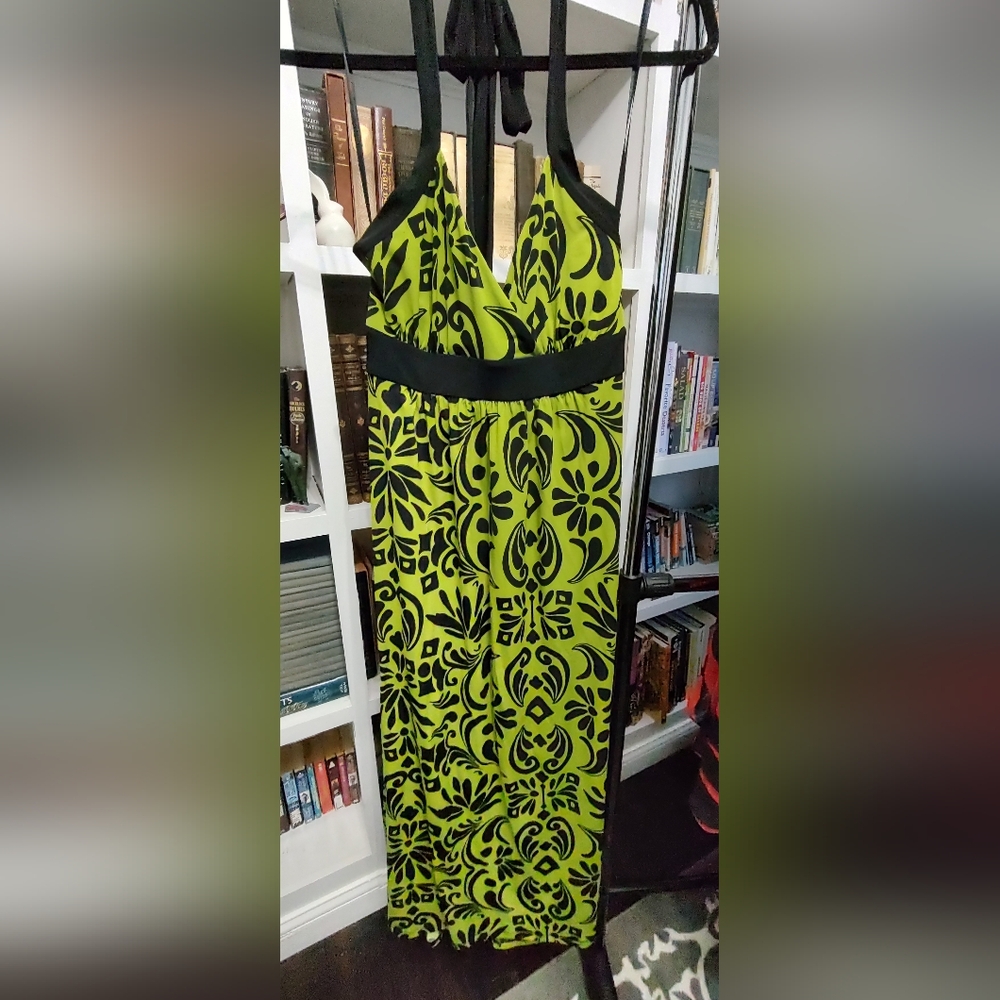 Floral Green and Black Women's Skirt